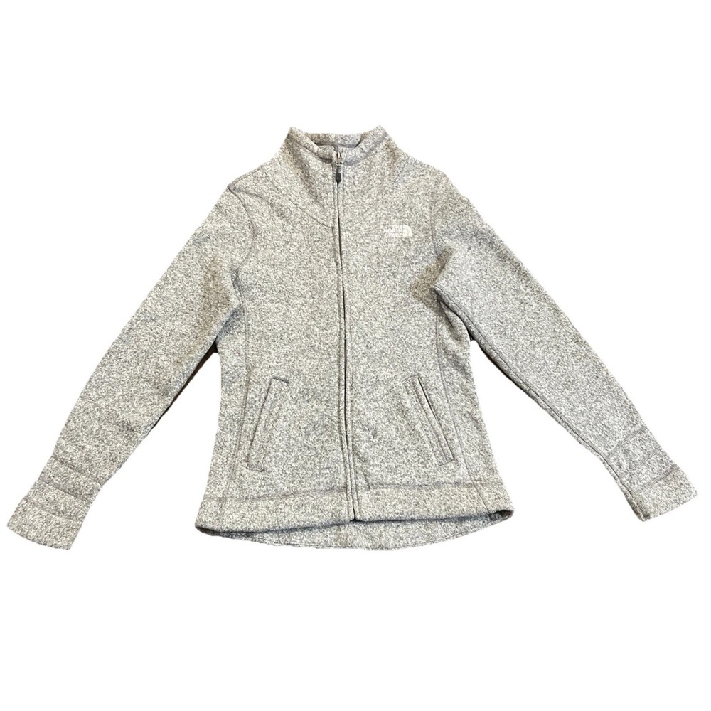 The North Face Women's Gray Full Zip Fleece Jacket Heather Lightweight Size S/P
